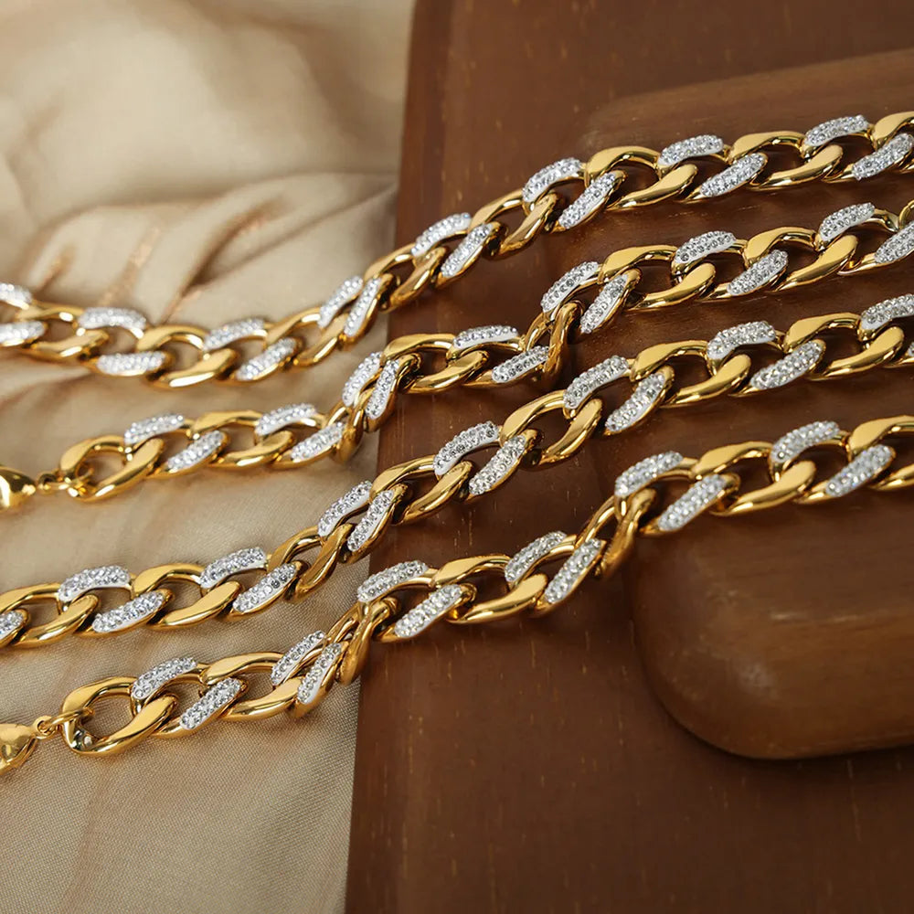 Dual Tone Link Chain Necklace