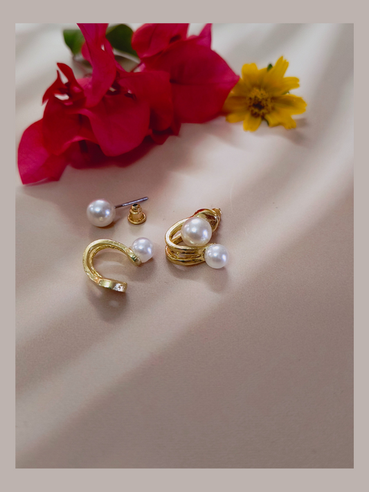 Twisted Pearl Stud Earring