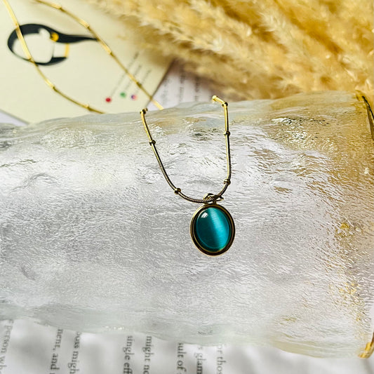 Sky Blue Stone Pendant Necklace