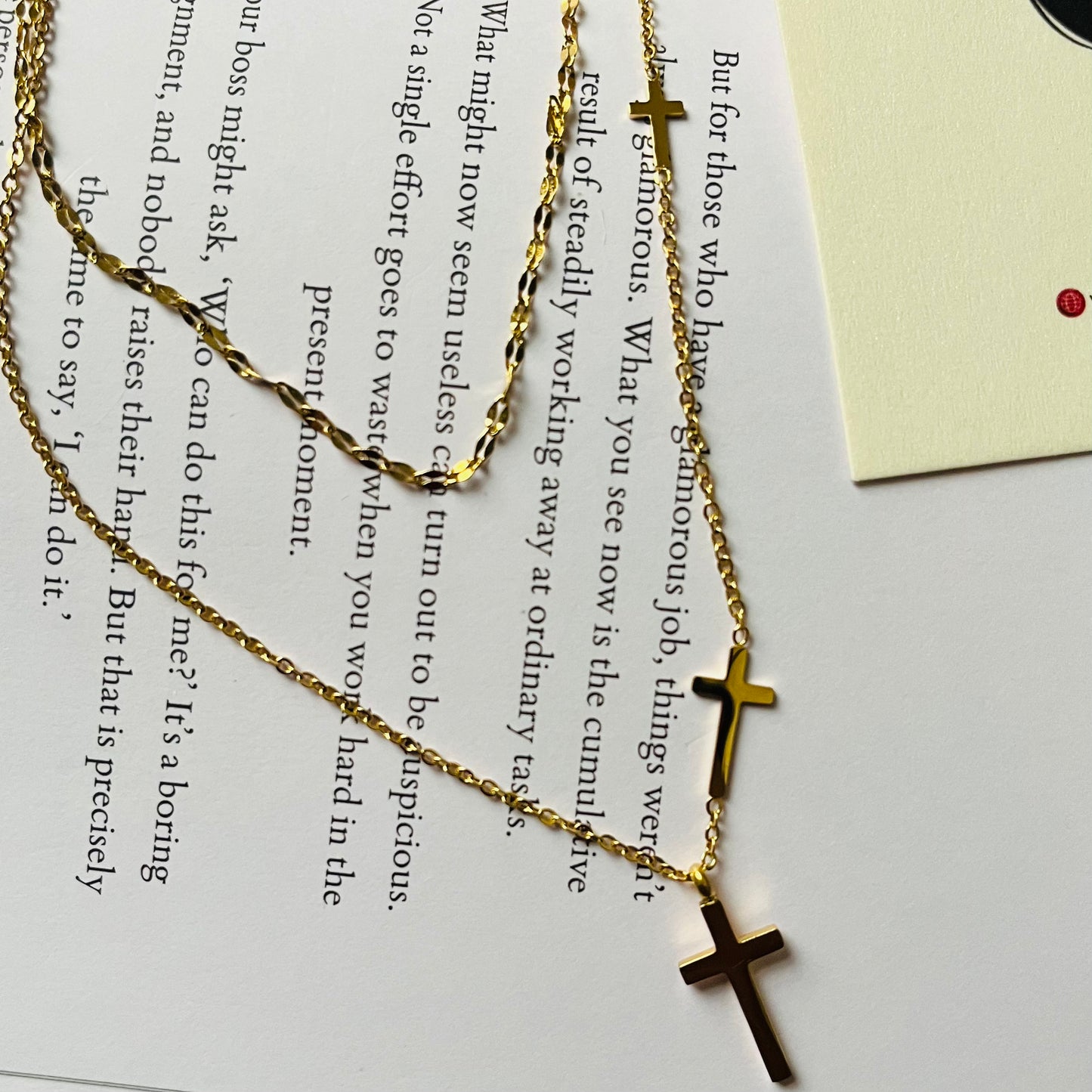 Double Layer Cross Chain Necklace