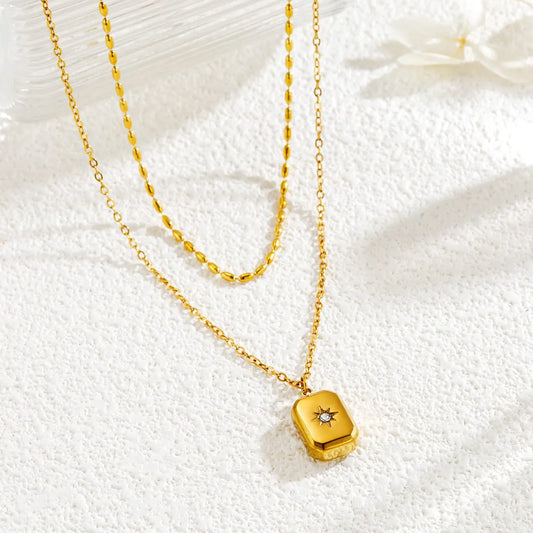 Gold Double Chain Necklace