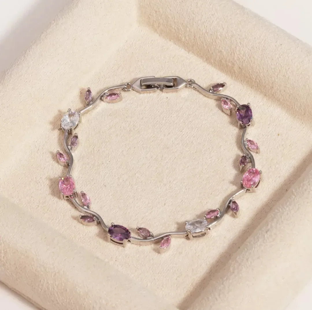 Puplel & Pink Tulip Bracelet