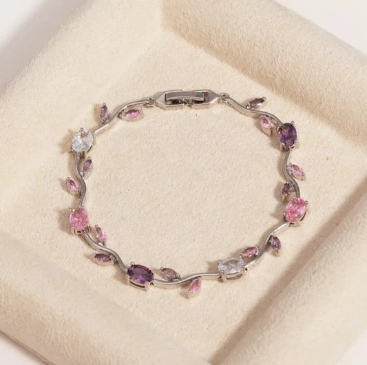 Puplel & Pink Tulip Bracelet