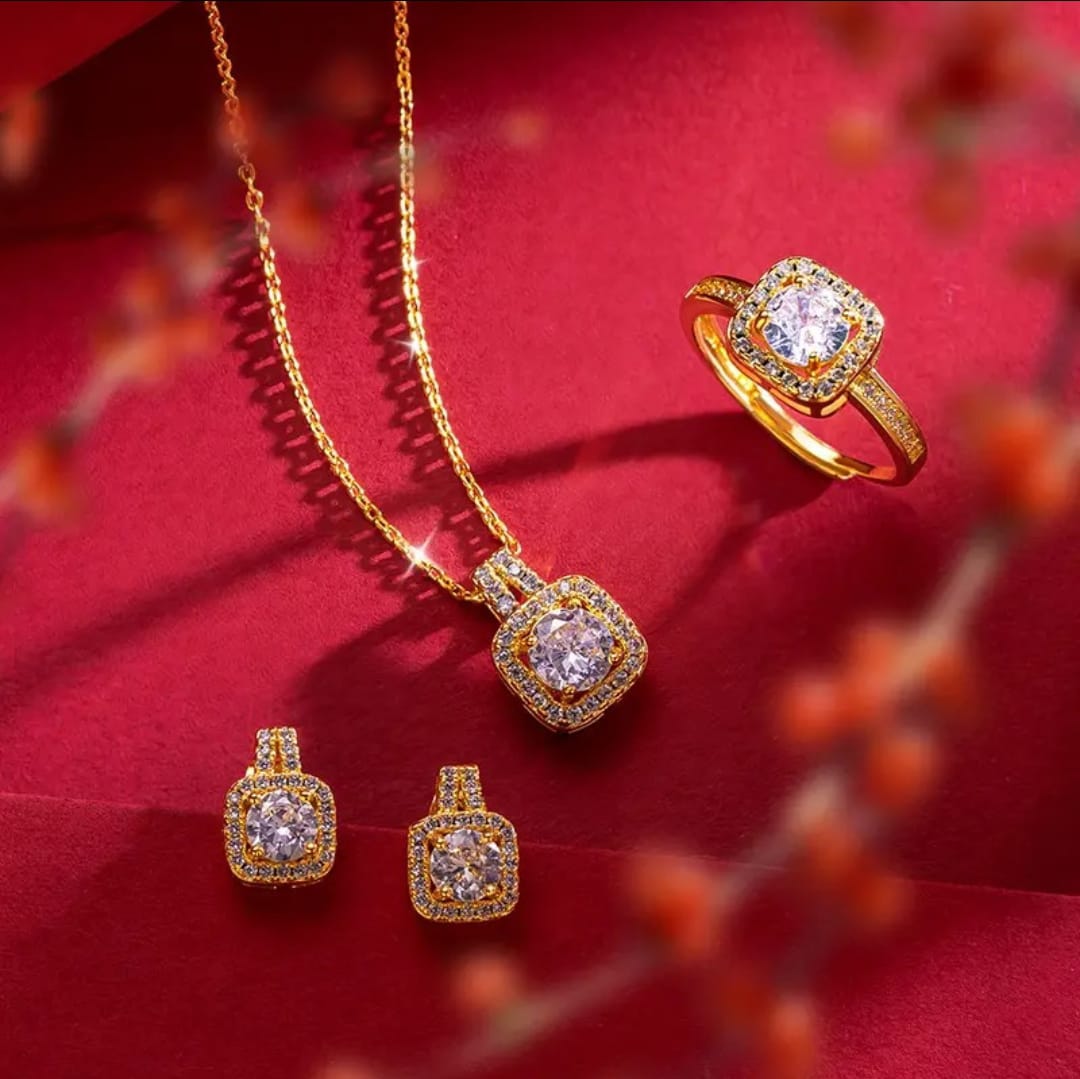 Set of 4 AD Chain Necklace Set