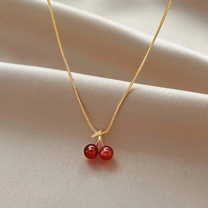 Small Cherry Chain Necklace