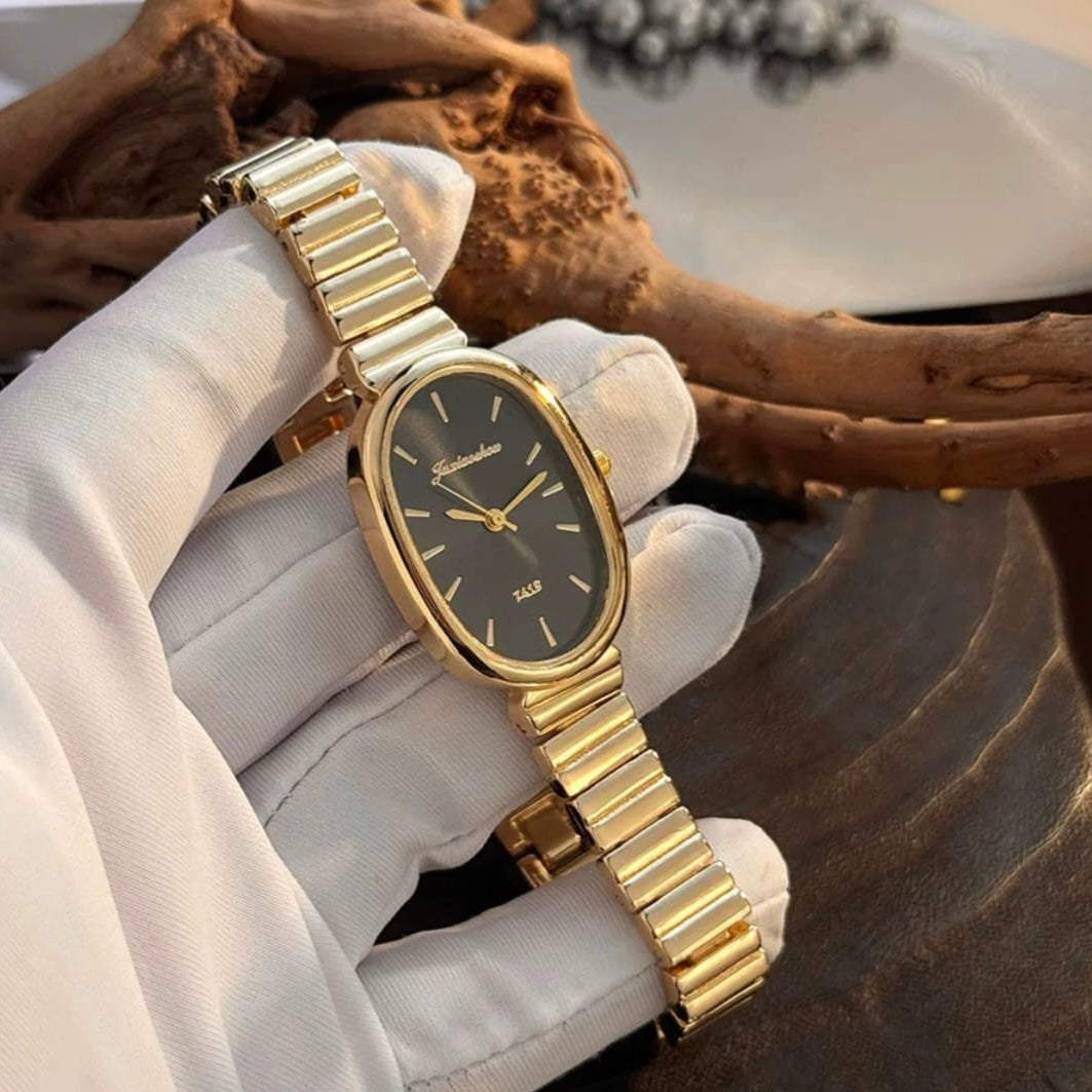 Black Dial Gold Watch