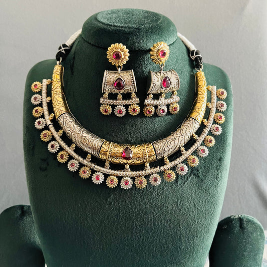 Fusion Dual Tone Necklace Set