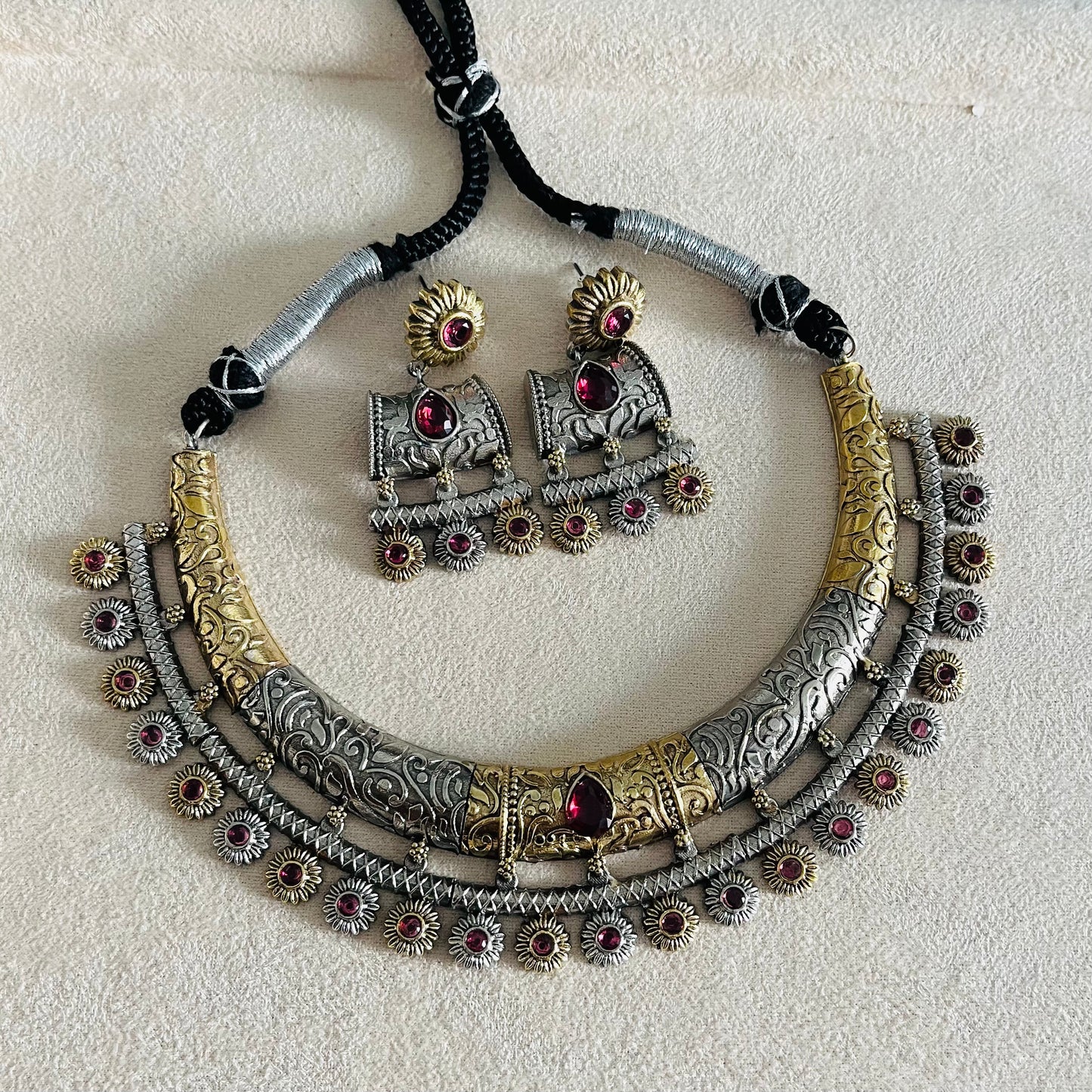Fusion Dual Tone Necklace Set