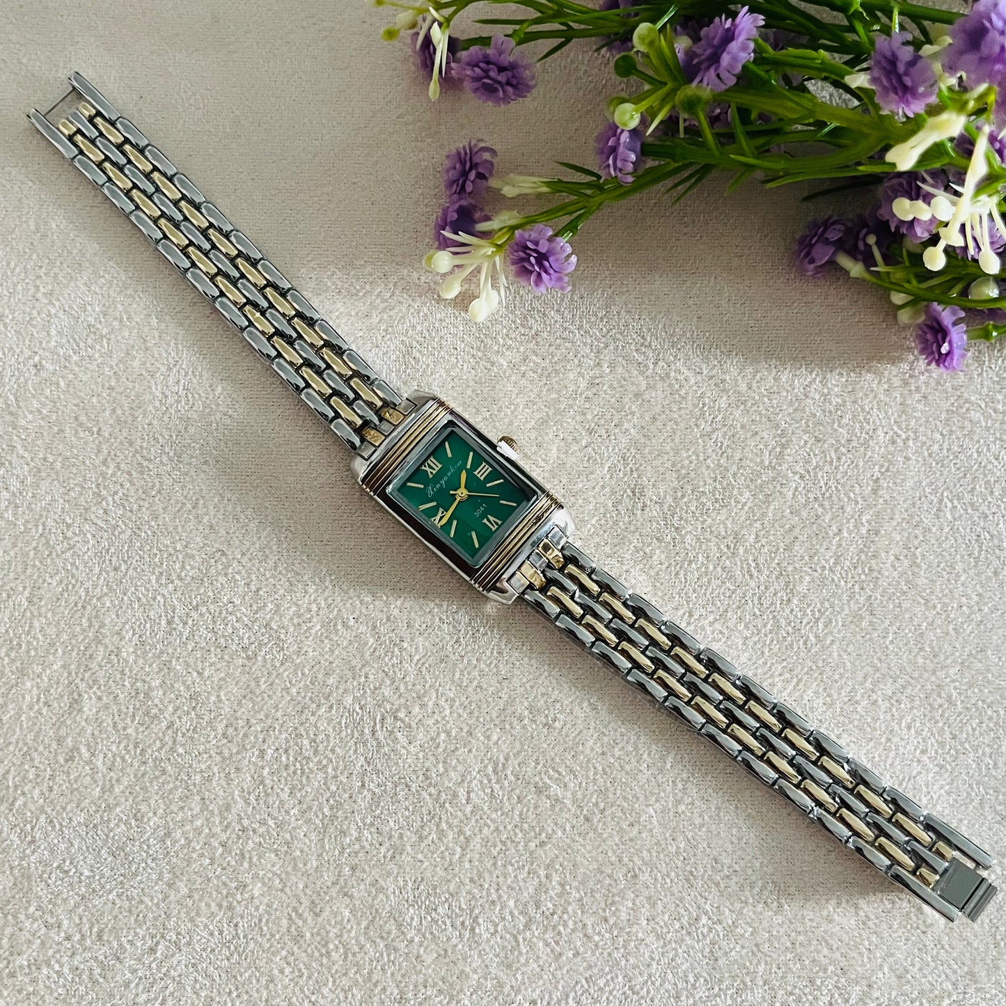 Green Dial Dual Tone Watch