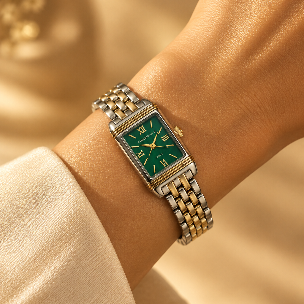 Green Dial Dual Tone Watch