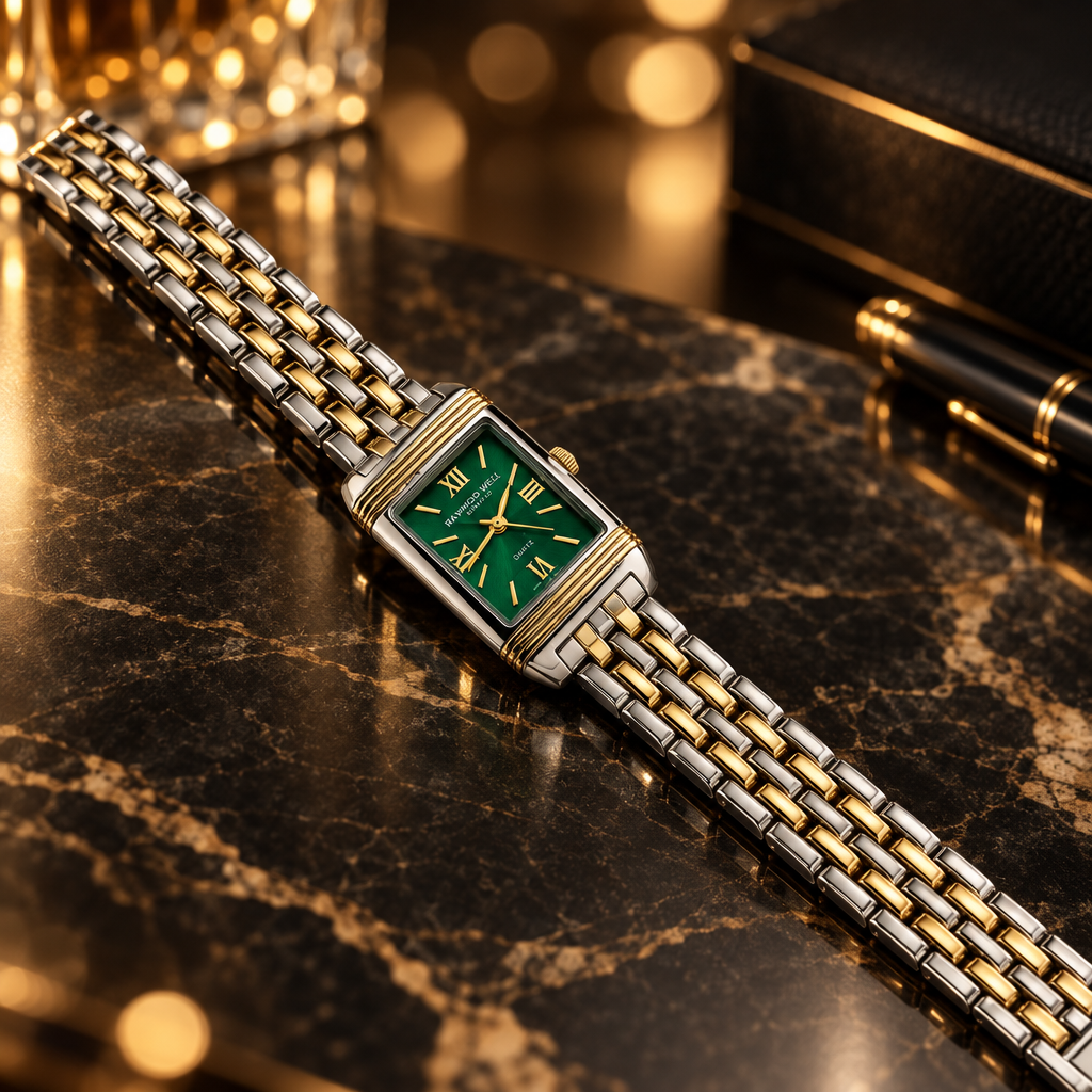 Green Dial Dual Tone Watch