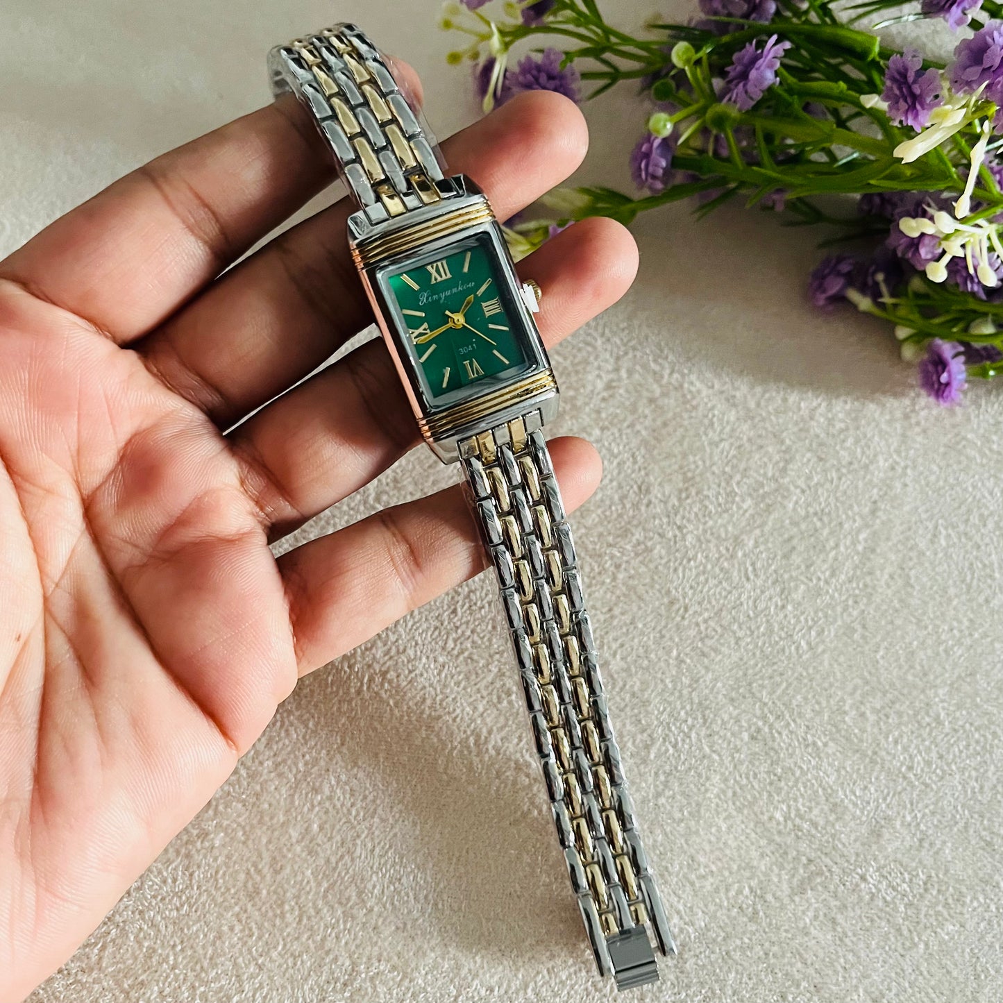 Green Dial Dual Tone Watch