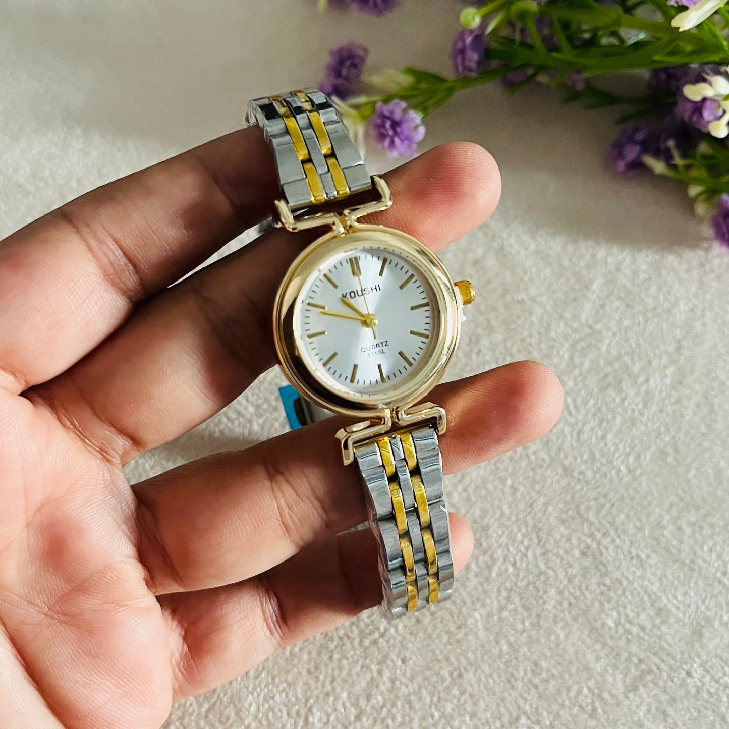 White Dial Dual Tone Watch