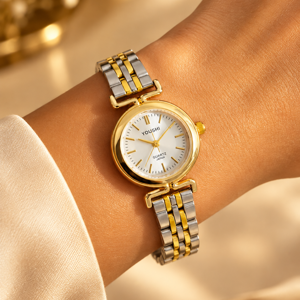 White Dial Dual Tone Watch