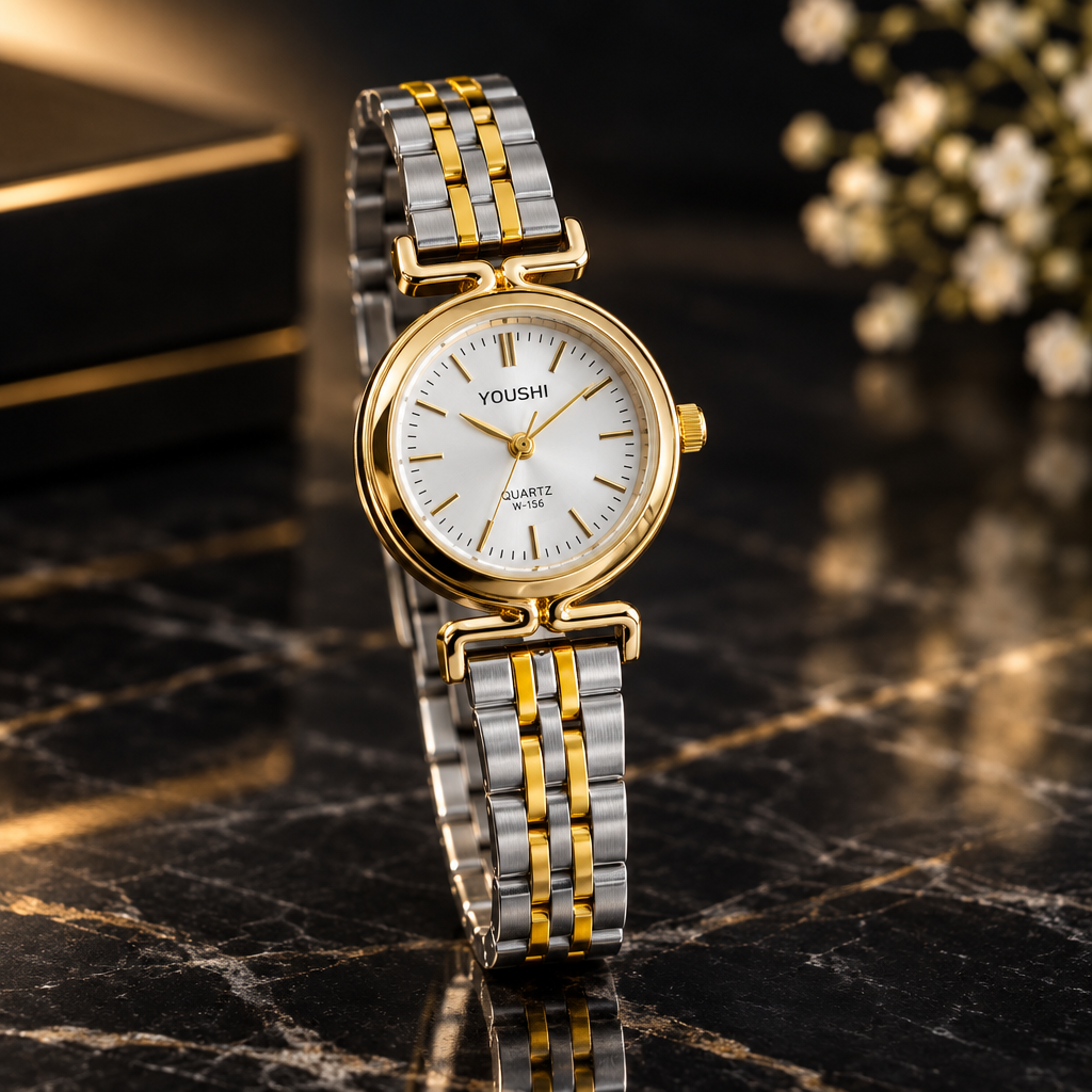 White Dial Dual Tone Watch