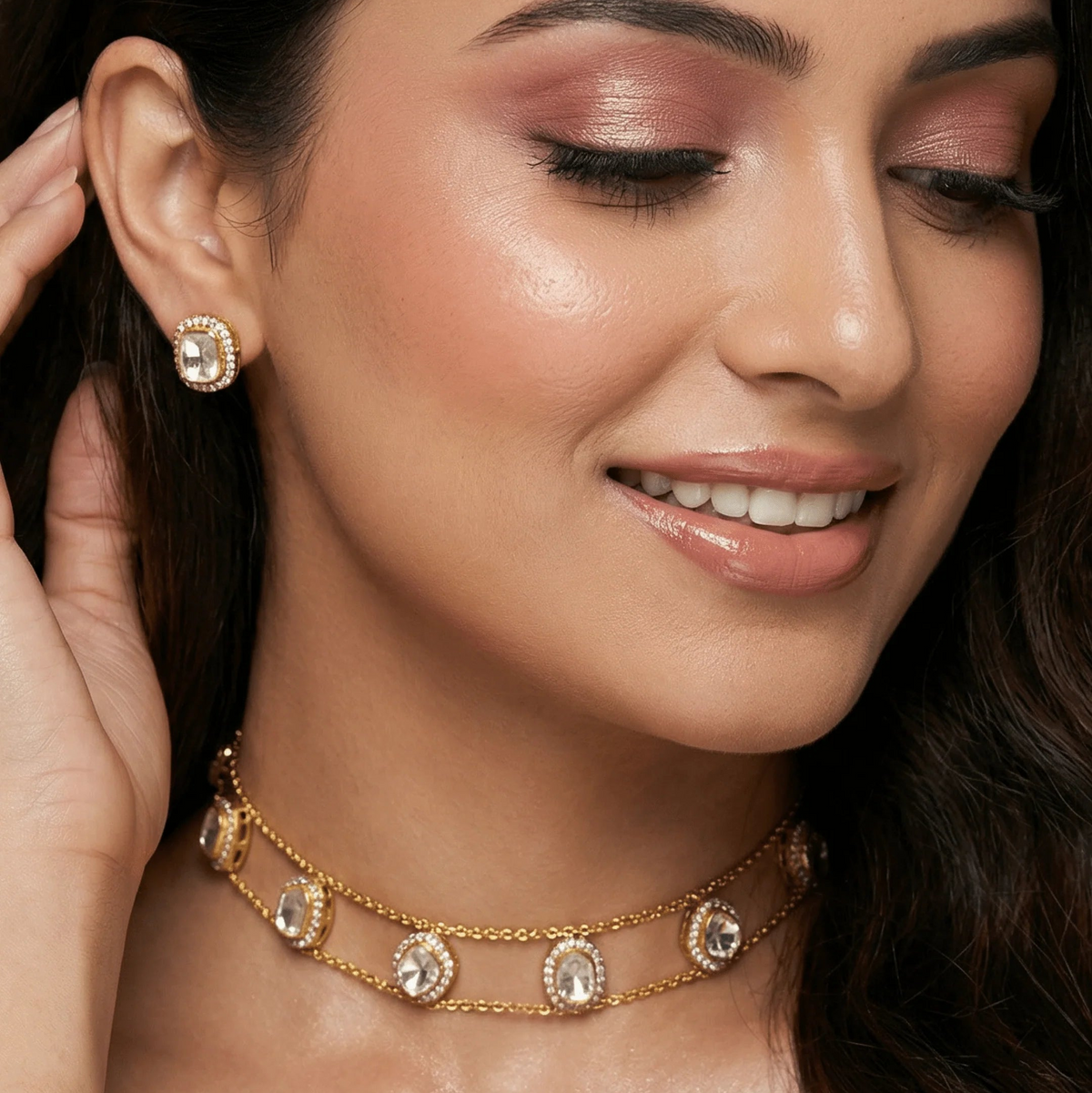 Moissanite Choker Necklace Set
