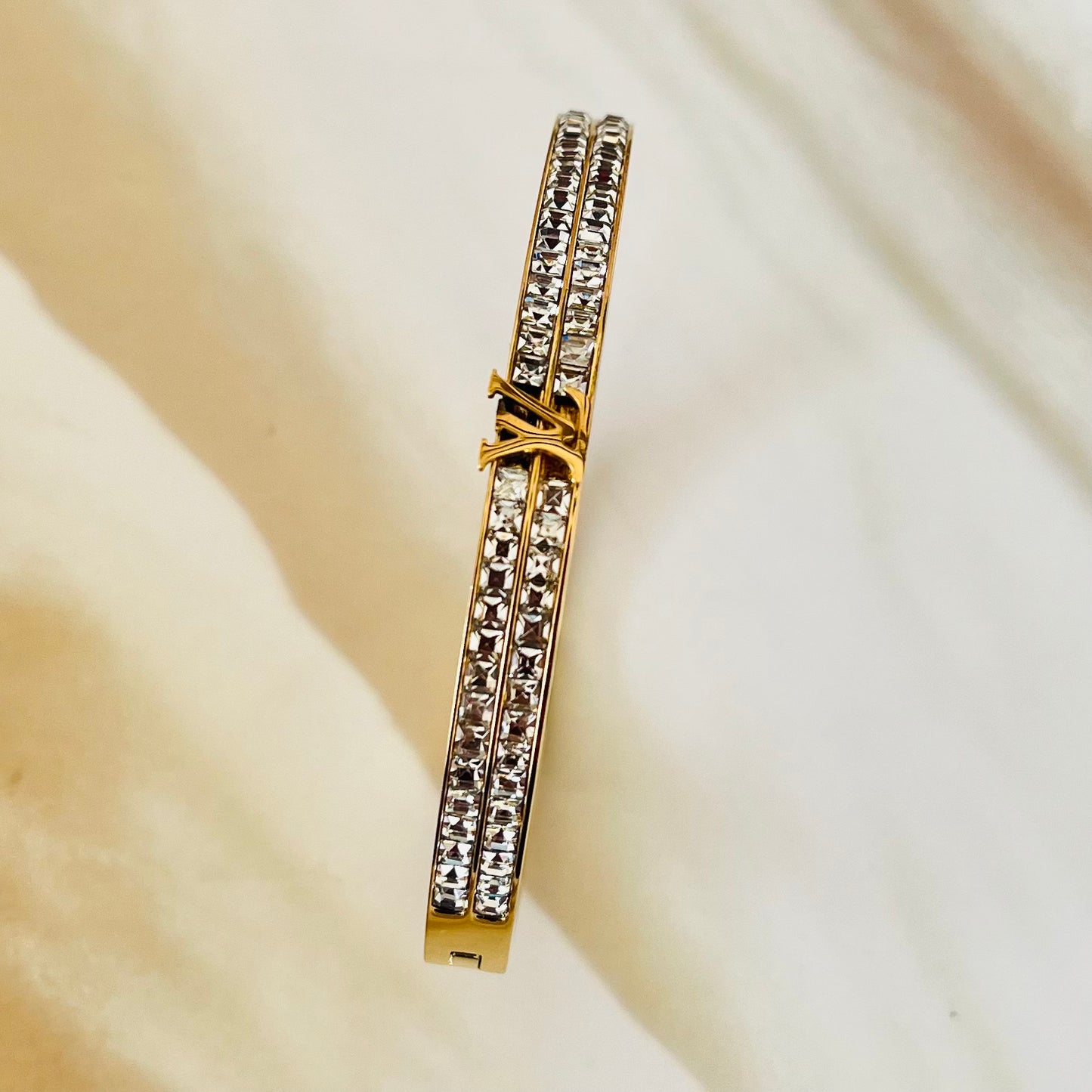 Brand Inspired AD Studded Bangle Bracelet