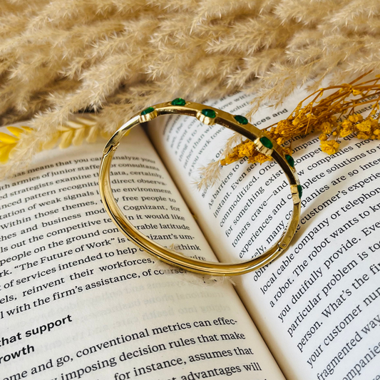 Green Heart Cuff Bracelet