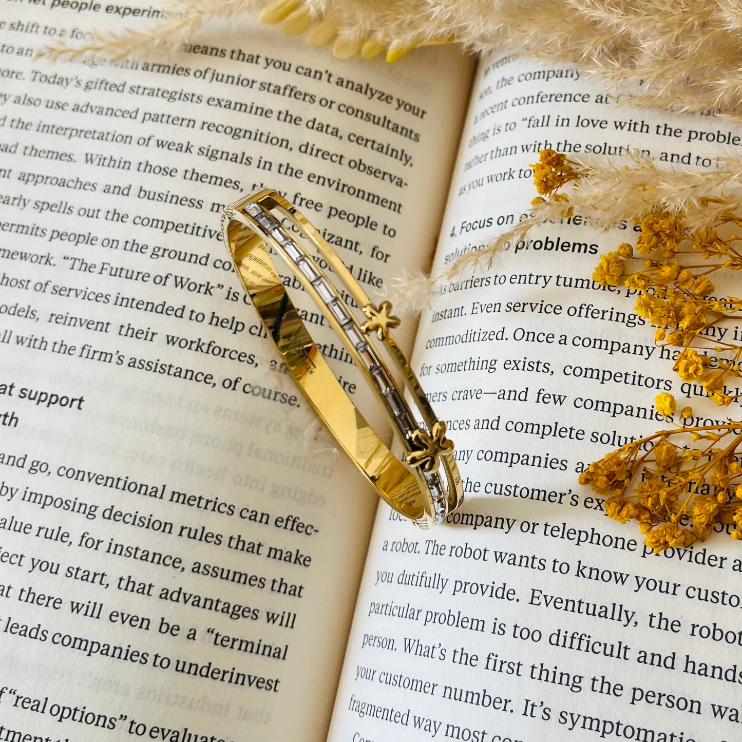Crystal Gold Cuff Bracelet
