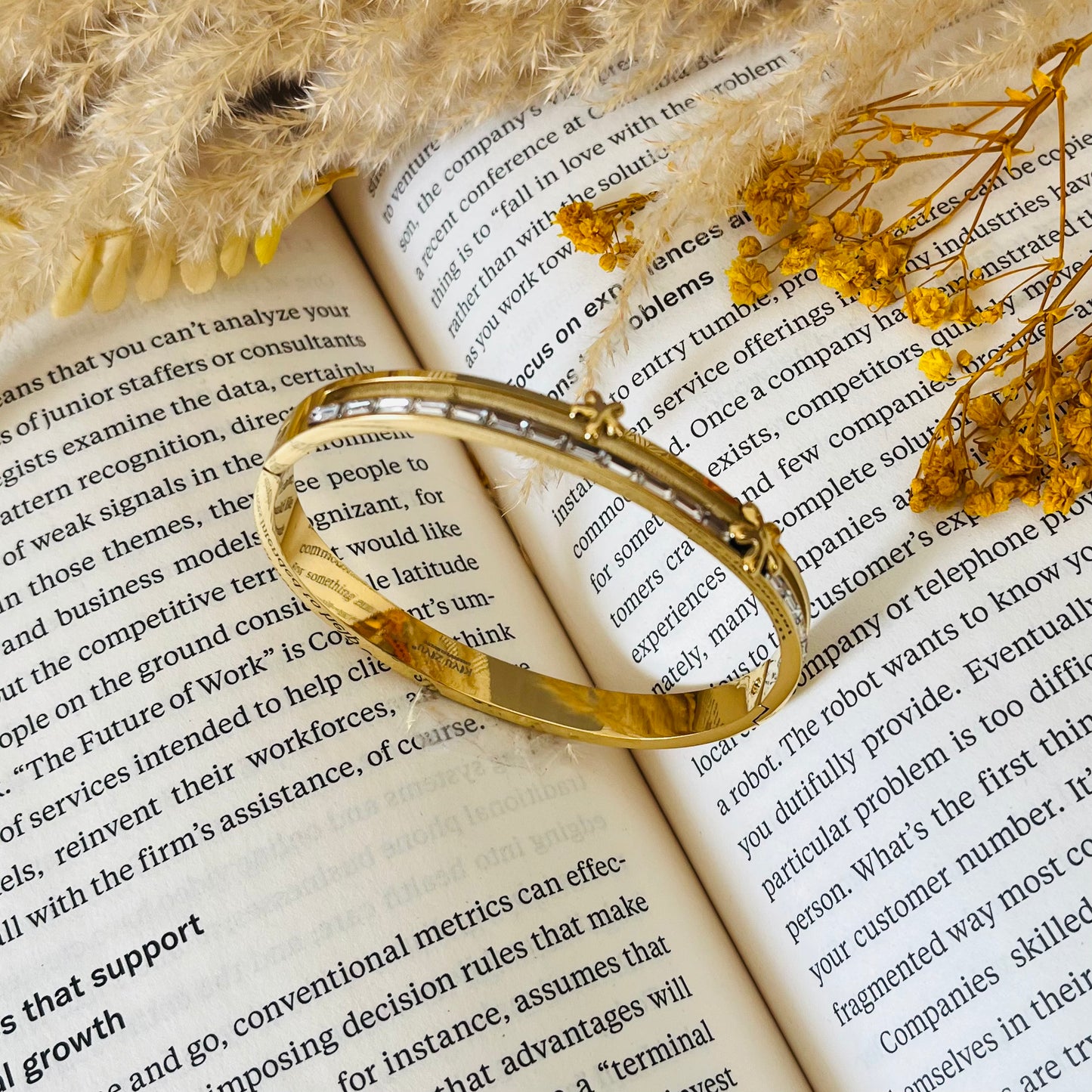 Crystal Gold Cuff Bracelet