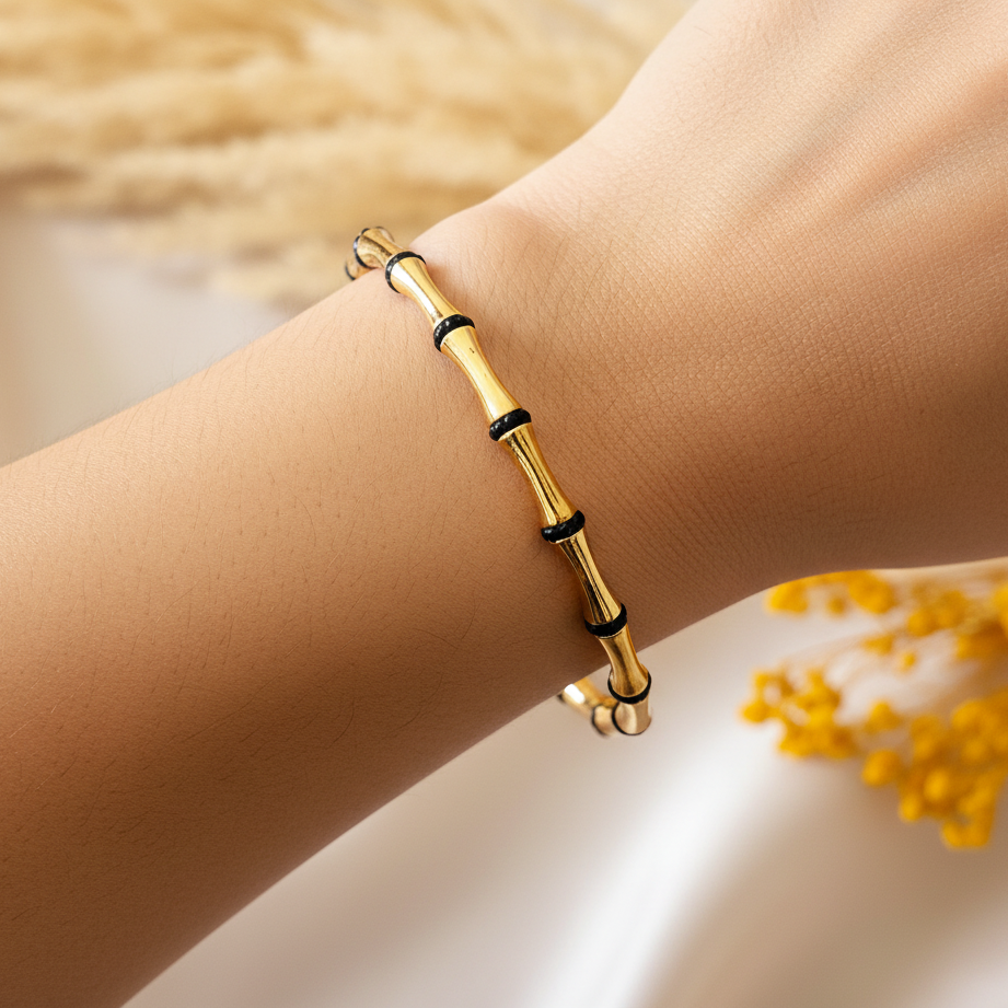 Black & Gold Bamboo Bracelet