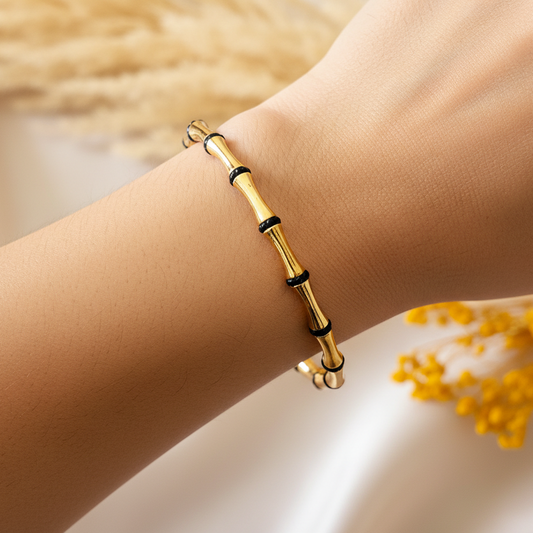 Black & Gold Bamboo Bracelet