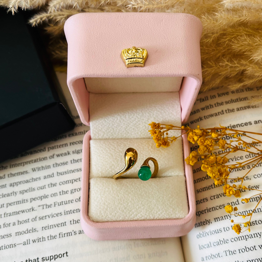 Mint Gold Teardrop Ring
