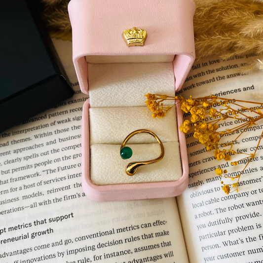 Mint Gold Teardrop Ring