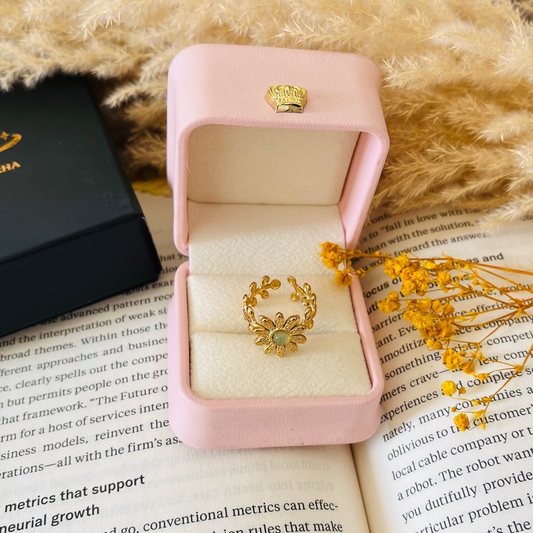 Flower Stone Adjustable Ring