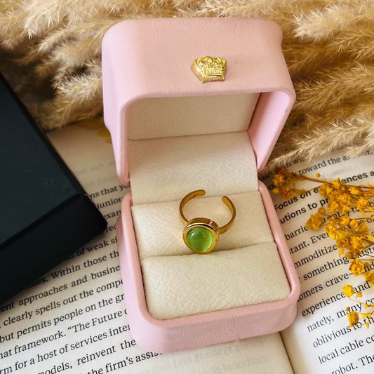 Mint Stone Adjustable Ring