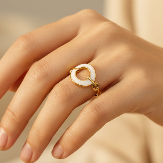 White Adjustable Ring