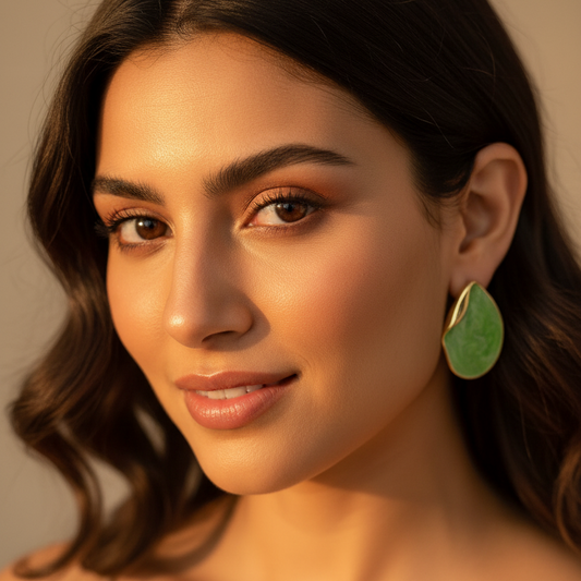 Pista Green Studs Earrings