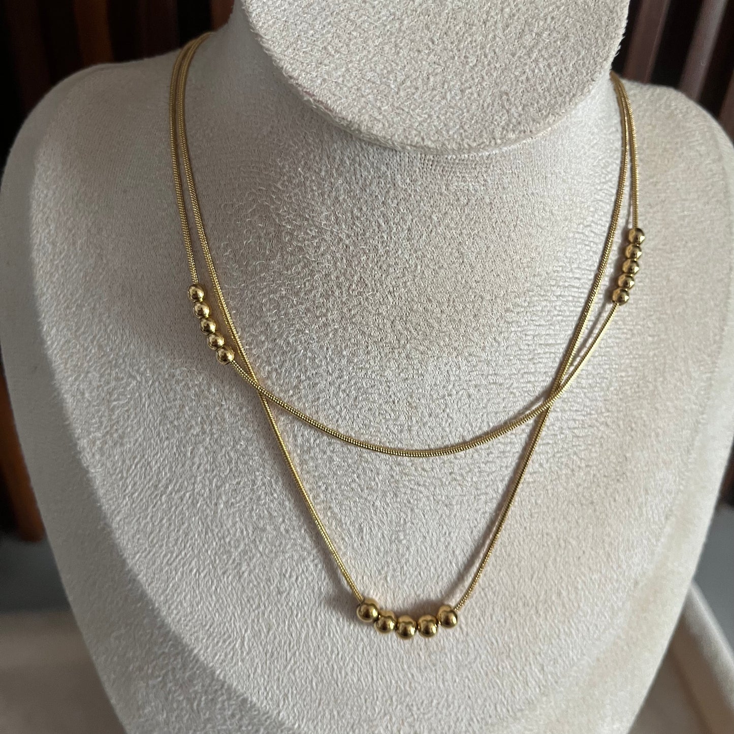 Double Layered Gold Chain Necklace