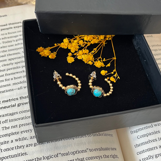 Turquoise Blue Hoop Earrings
