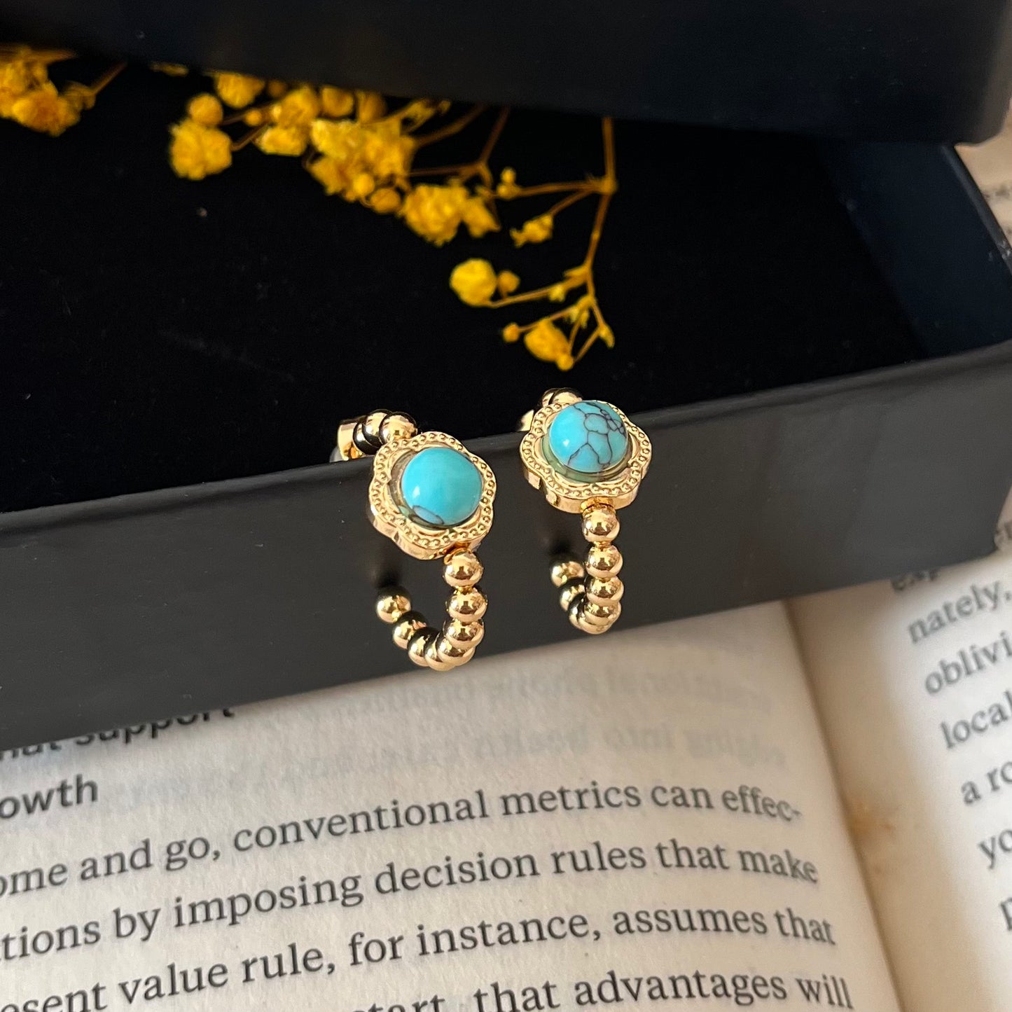 Turquoise Blue Hoop Earrings