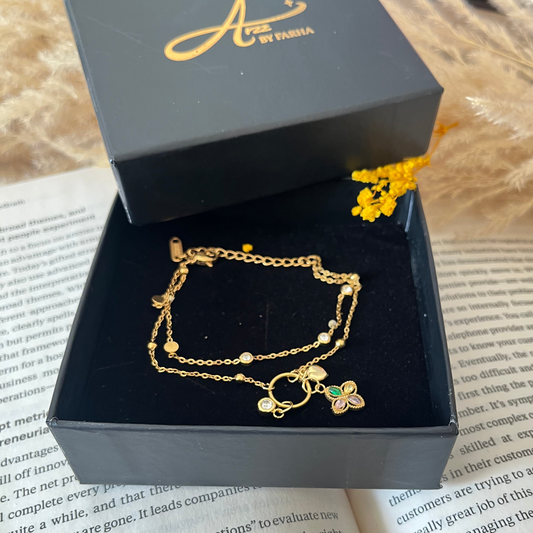 Multicolor Gold Chain Bracelet