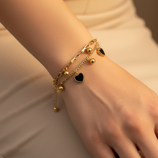2 in 1 Heart Chain Bracelet