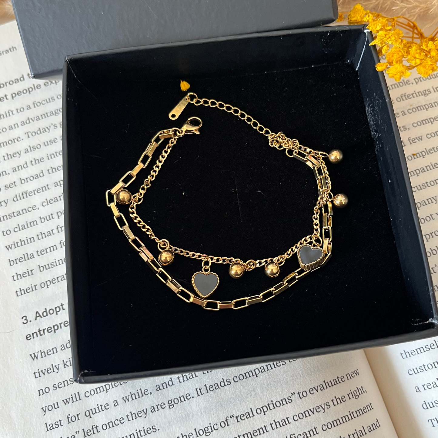 2 in 1 Heart Chain Bracelet