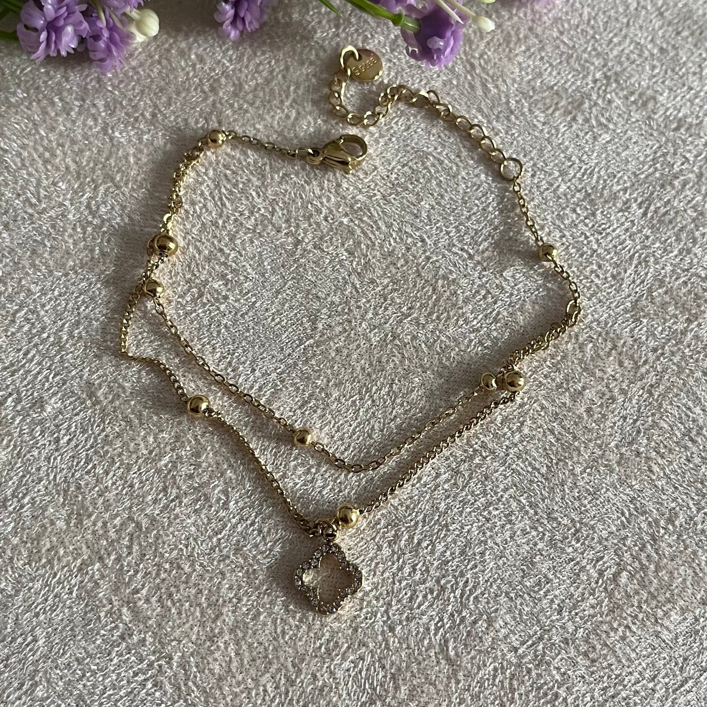 Clover Double Layered Chain Bracelet