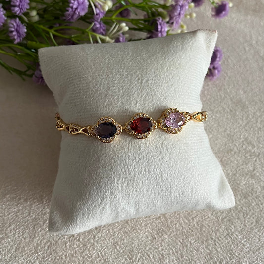 Multicolor Stone Chain Bracelet