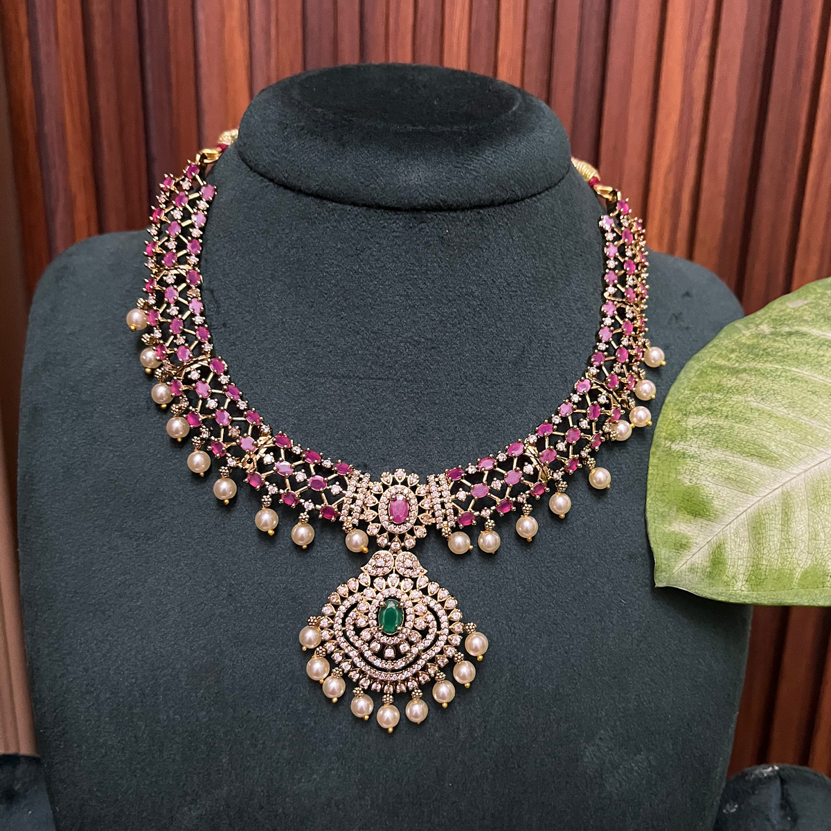 Pink AD Pendant Necklace Set
