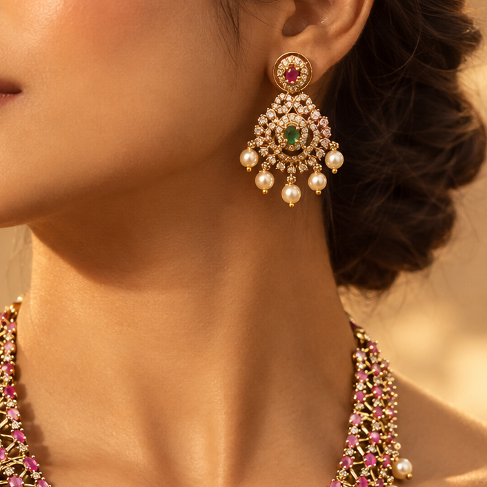 Pink AD Pendant Necklace Set