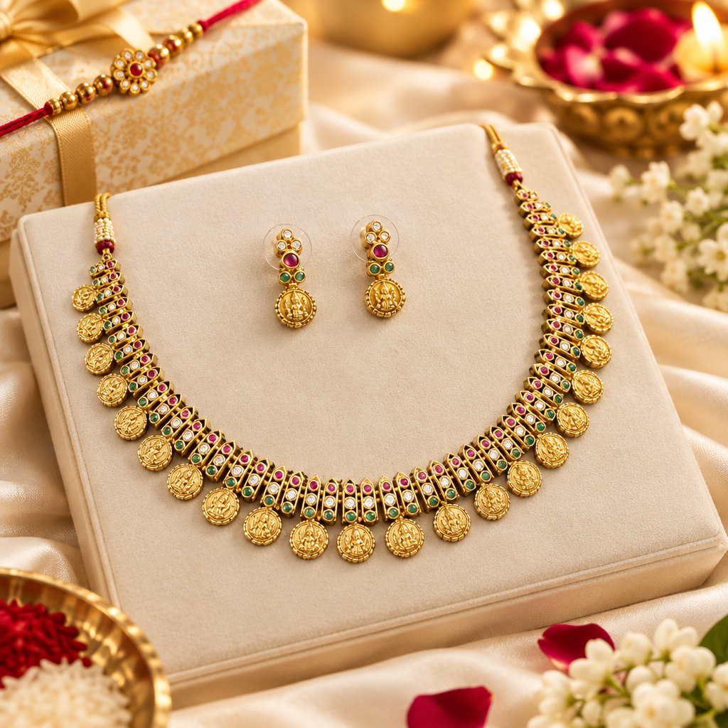 Gold Temple Necklace Set