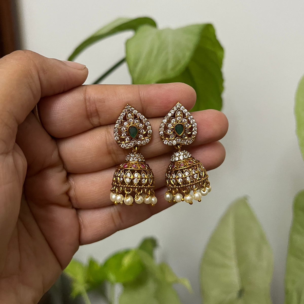Jadau AD Jhumki Earrings