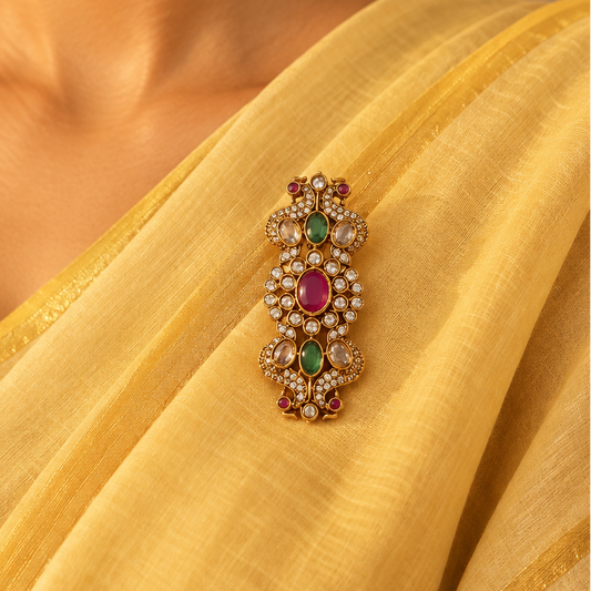 Gold Plated AD Brooch