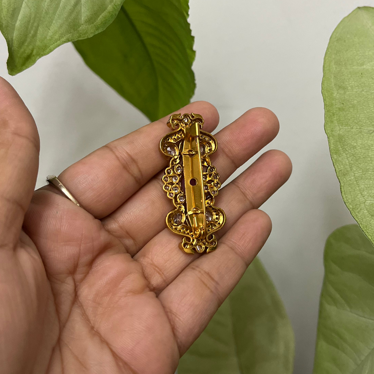 Gold Plated AD Brooch