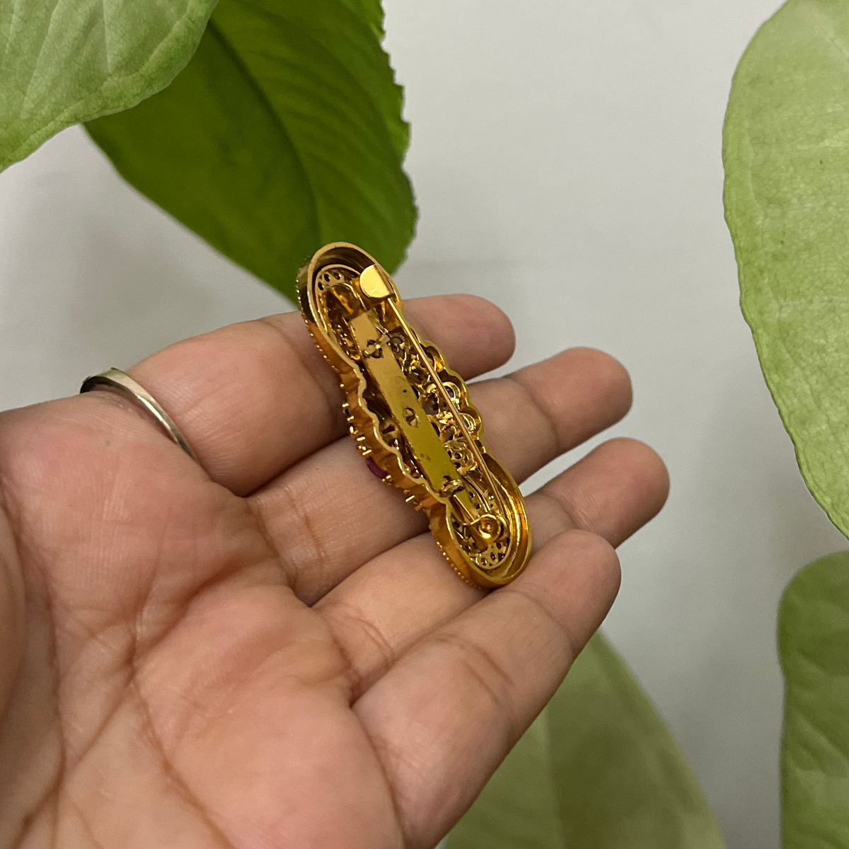 Gold Plated AD Brooch