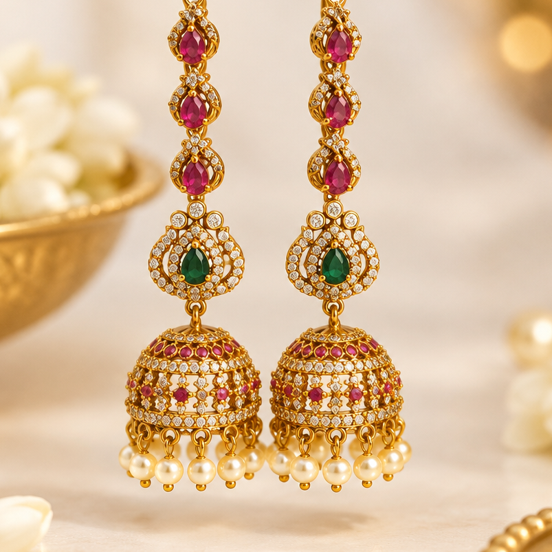 Gold Plated AD Sahara Earrings