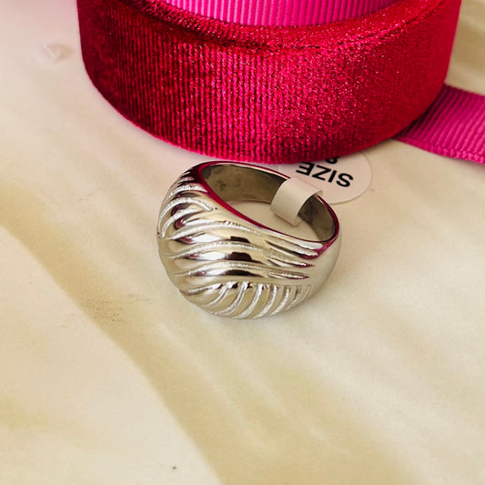 Silver Texture Men's Ring