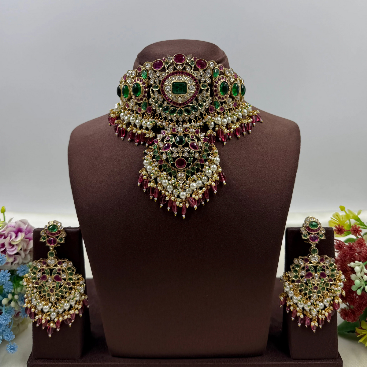 Polki Kundan Necklace Set